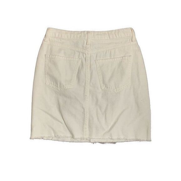 River Island Womens Solid White Denim Jean Mini Skirt 4 Small US 8 UK - Picture 2 of 5